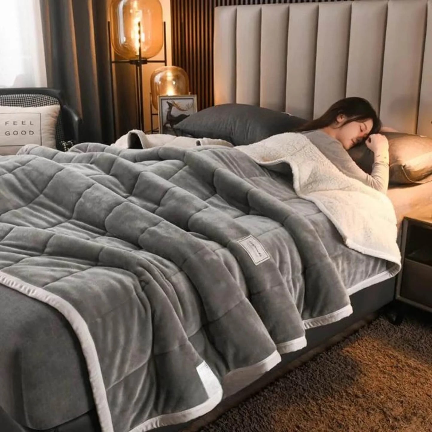 CozyFleece™ pūkuota vilnonė antklodė | Šilta ir jauki – rudeniui ir žiemai