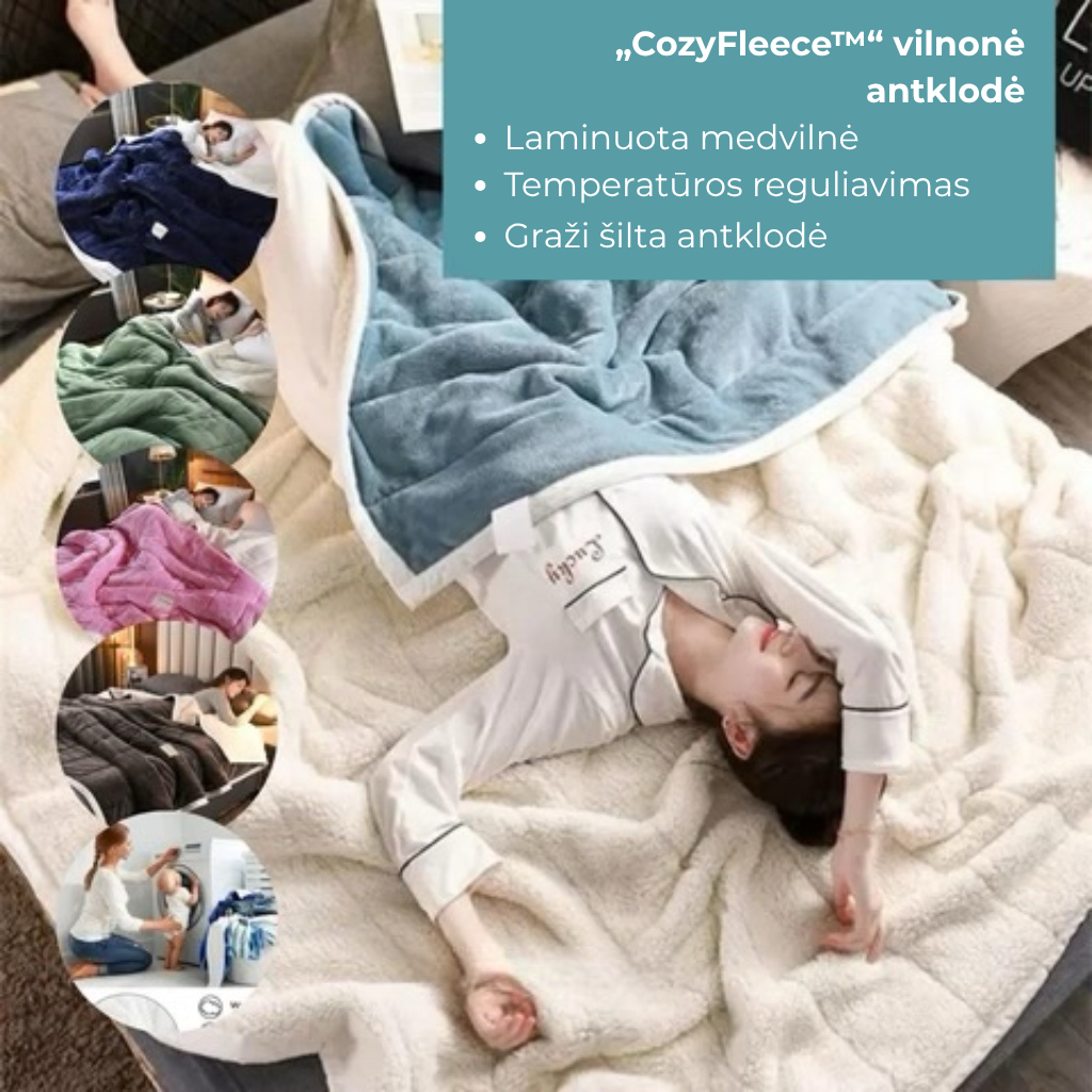 CozyFleece™ pūkuota vilnonė antklodė | Šilta ir jauki – rudeniui ir žiemai