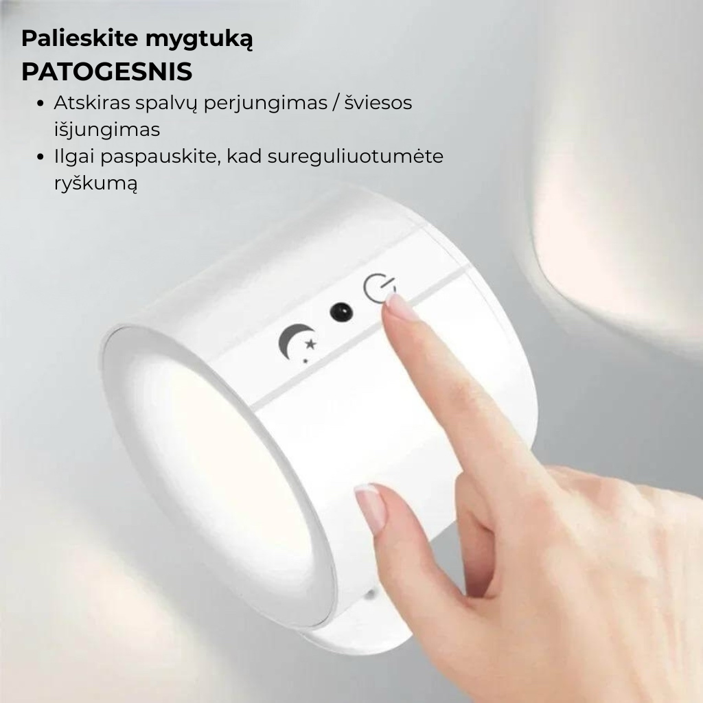 NordLamp – Magnetinė LED sieninė lempa su dviem šviesos šaltiniais | Lankstus apšvietimas kiekvienam namų kampui