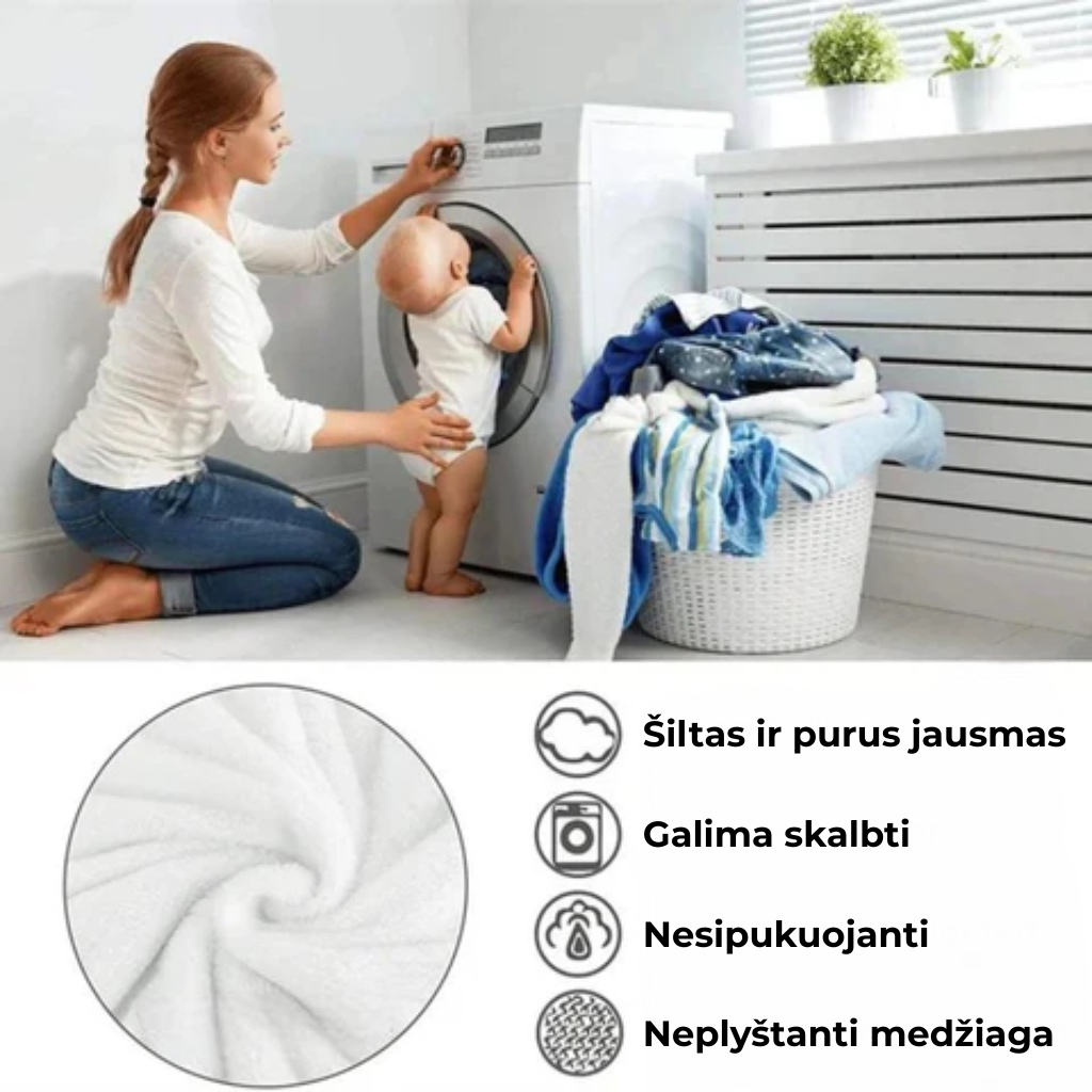 CozyFleece™ pūkuota vilnonė antklodė | Šilta ir jauki – rudeniui ir žiemai