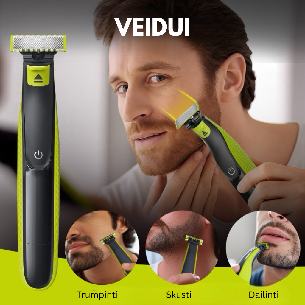 360° „Flex Blade“ – profesionalus daugiafunkcis USB trimeris vyrų priežiūrai