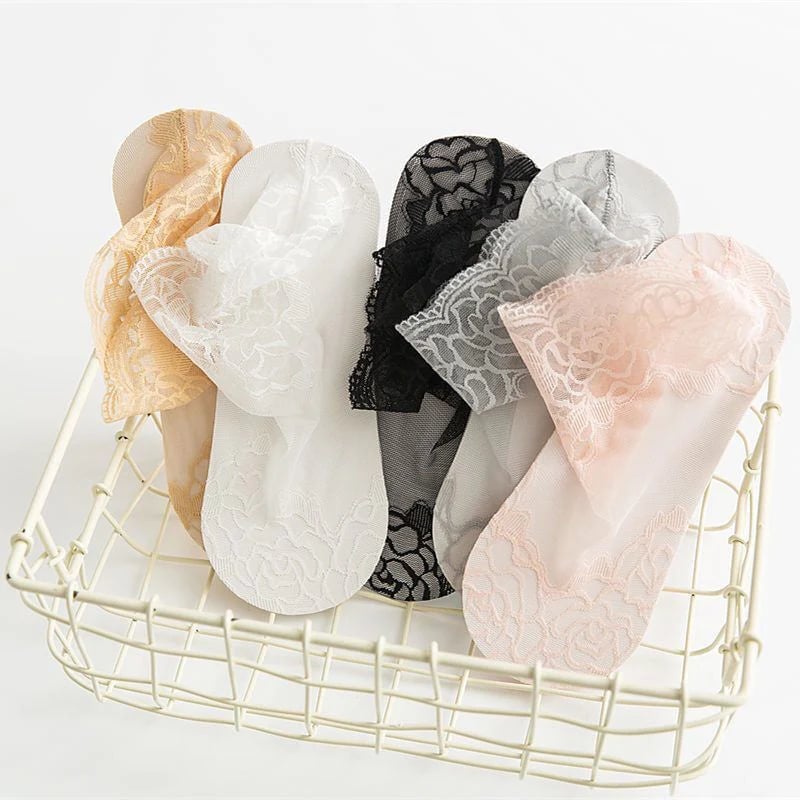 Seksualios nėrinių kojinės moterims🧦