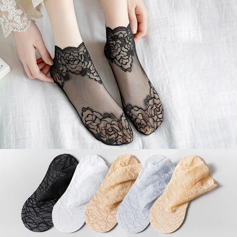 Seksualios nėrinių kojinės moterims🧦