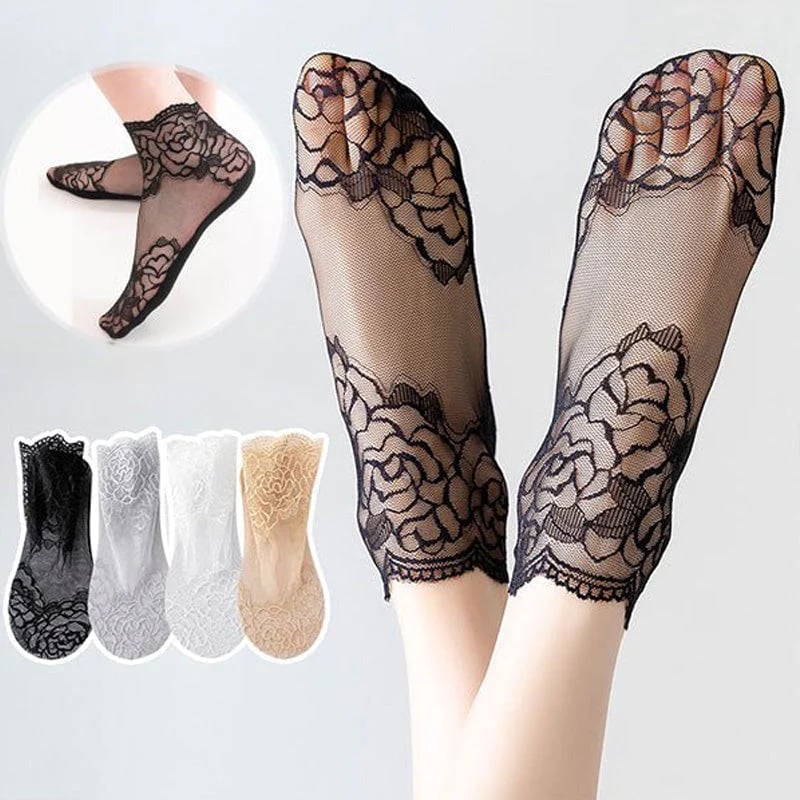 Seksualios nėrinių kojinės moterims🧦