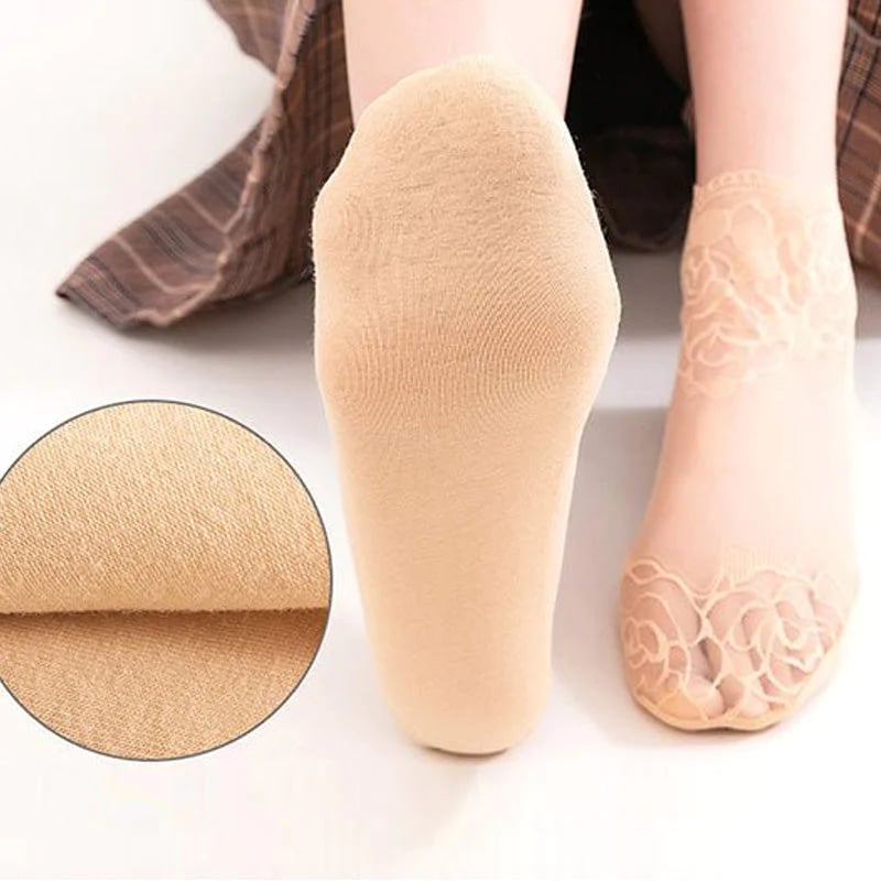Seksualios nėrinių kojinės moterims🧦
