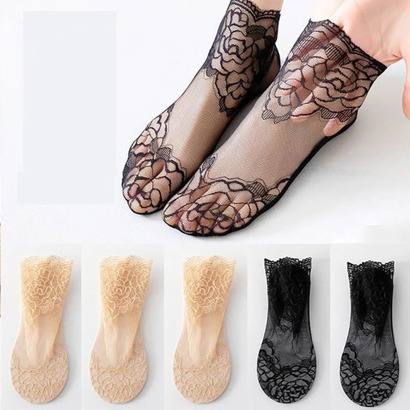 Seksualios nėrinių kojinės moterims🧦