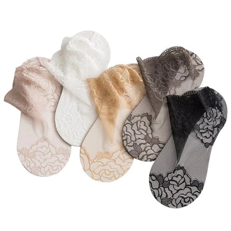 Seksualios nėrinių kojinės moterims🧦