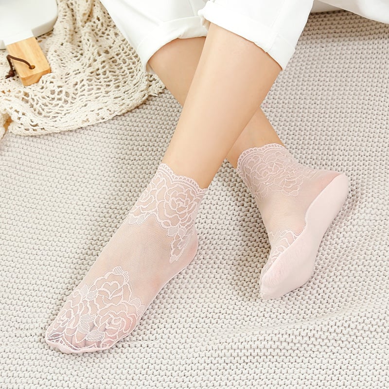 Seksualios nėrinių kojinės moterims🧦