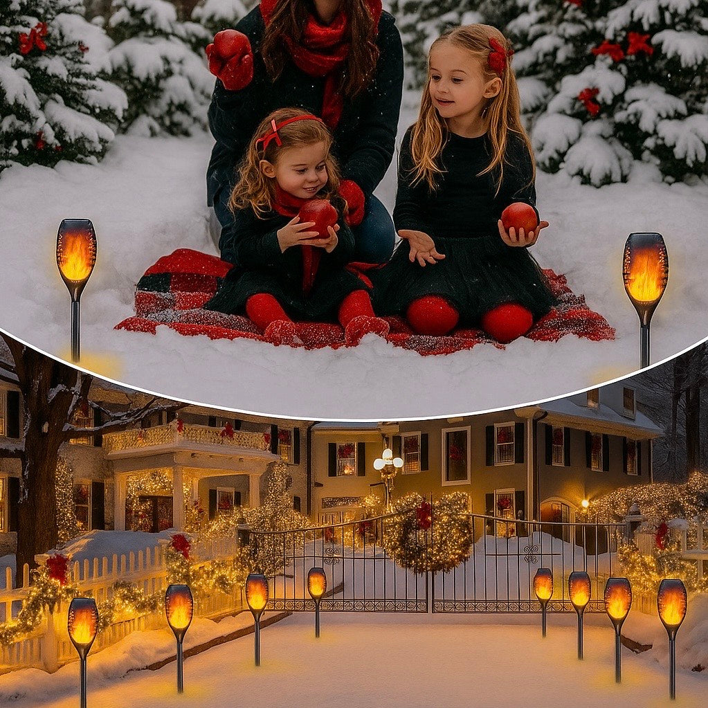 🔥2025 Saulės energija maitinamos lempos – Lauko dekoras su liepsnos efektu