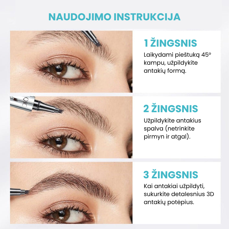 🔥3D vandeniui atsparus mikropigmentacijos antakių pieštukas