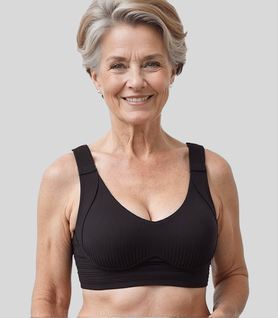 🎁 2025 METŲ IŠPARDAVIMAS 🎁💕 Subtiliai dryžuota besiūlė liemenėlė su W formos atrama – komfortas ir stilius viename!