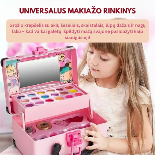 🌸 Vaikiškas nuplaunamas makiažo rinkinys – saugus ir kūrybiškas žaidimas