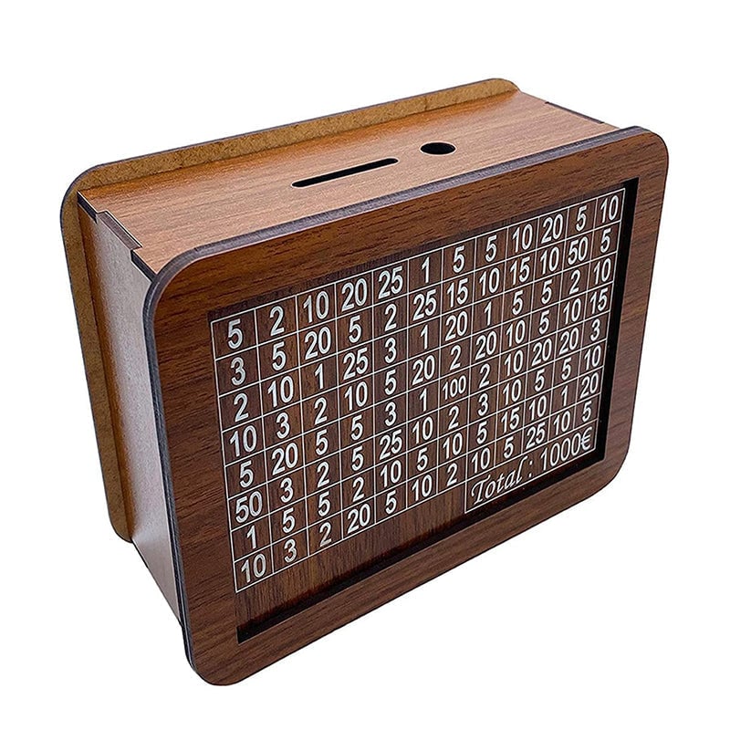 💶 Medinė taupyklė su išgraviruotais paveikslėliais 🔐