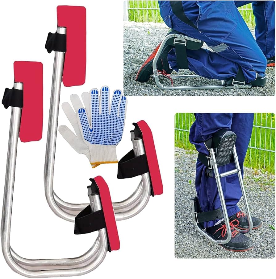 KneeComfort™ Nešiojamas sodo klūpiklis ir taburetė su reguliuojamu laikikliu