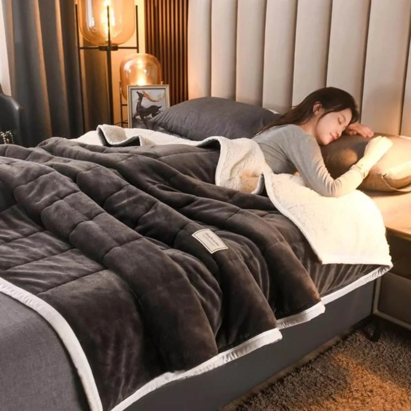 CozyFleece™ pūkuota vilnonė antklodė | Šilta ir jauki – rudeniui ir žiemai