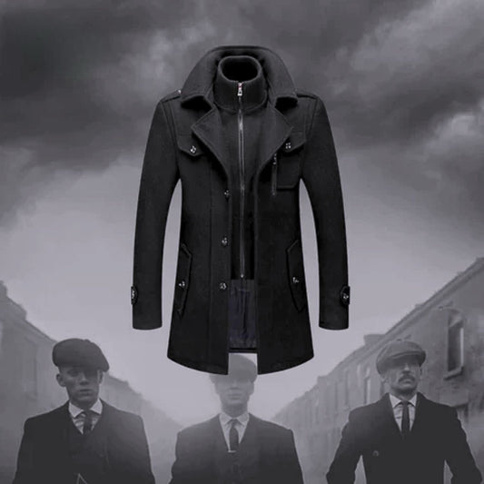 WoolGuard™ Peaky Blinders žieminis paltas | Prabangus dvigubos apykaklės vyriškas paltas
