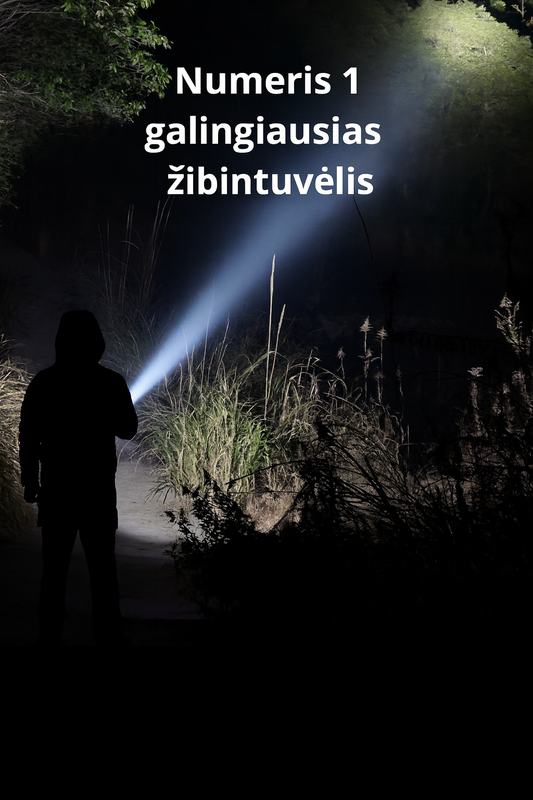 PowerBeam™ Super žibintuvėlis | Itin ryškus • 6000 mAh • 500 m nuotolis