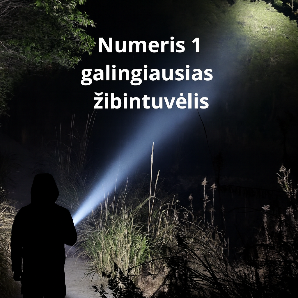 PowerBeam™ Super žibintuvėlis | Itin ryškus • 6000 mAh • 500 m nuotolis