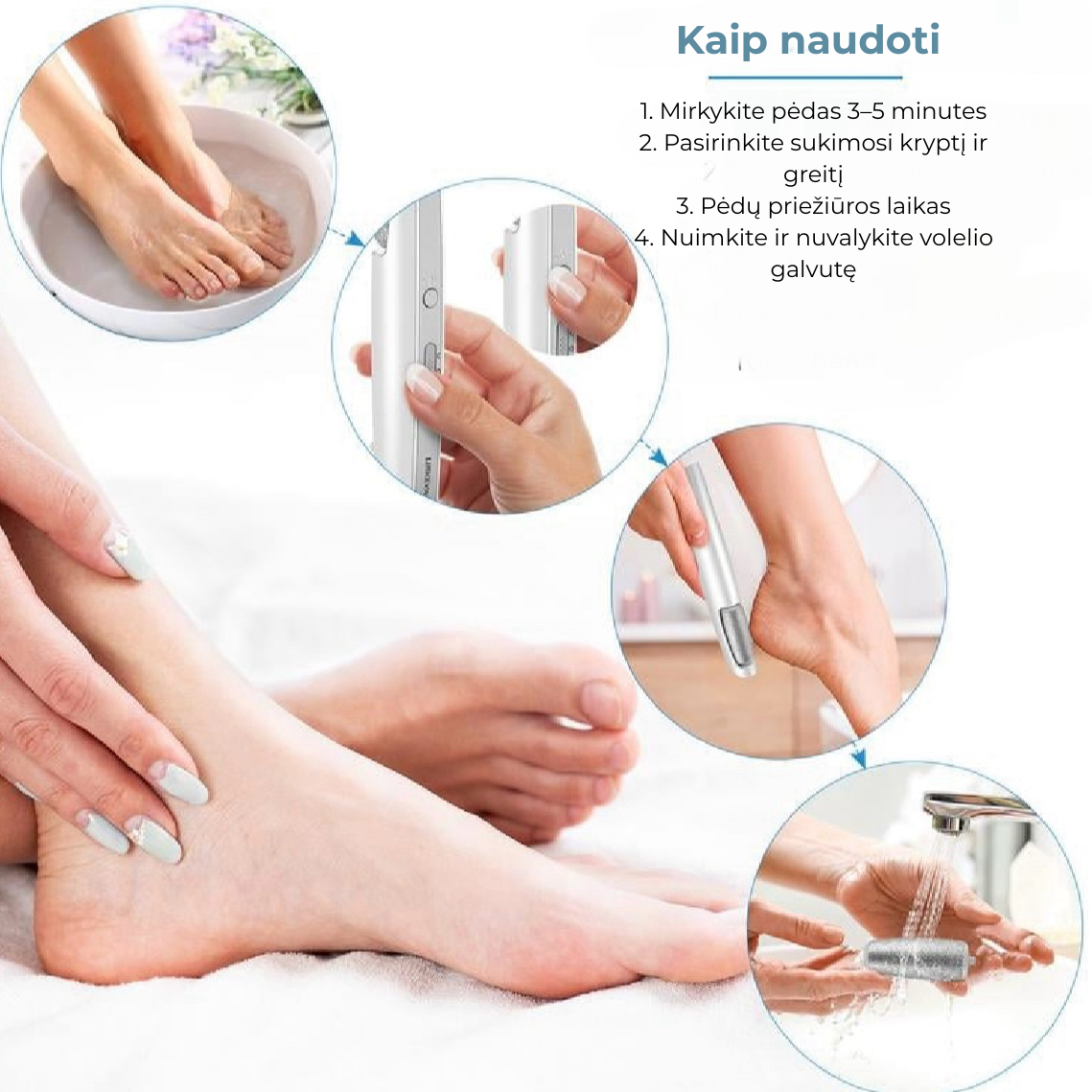 💕 Elektrinis pėdų nuospaudų šalinimo prietaisas