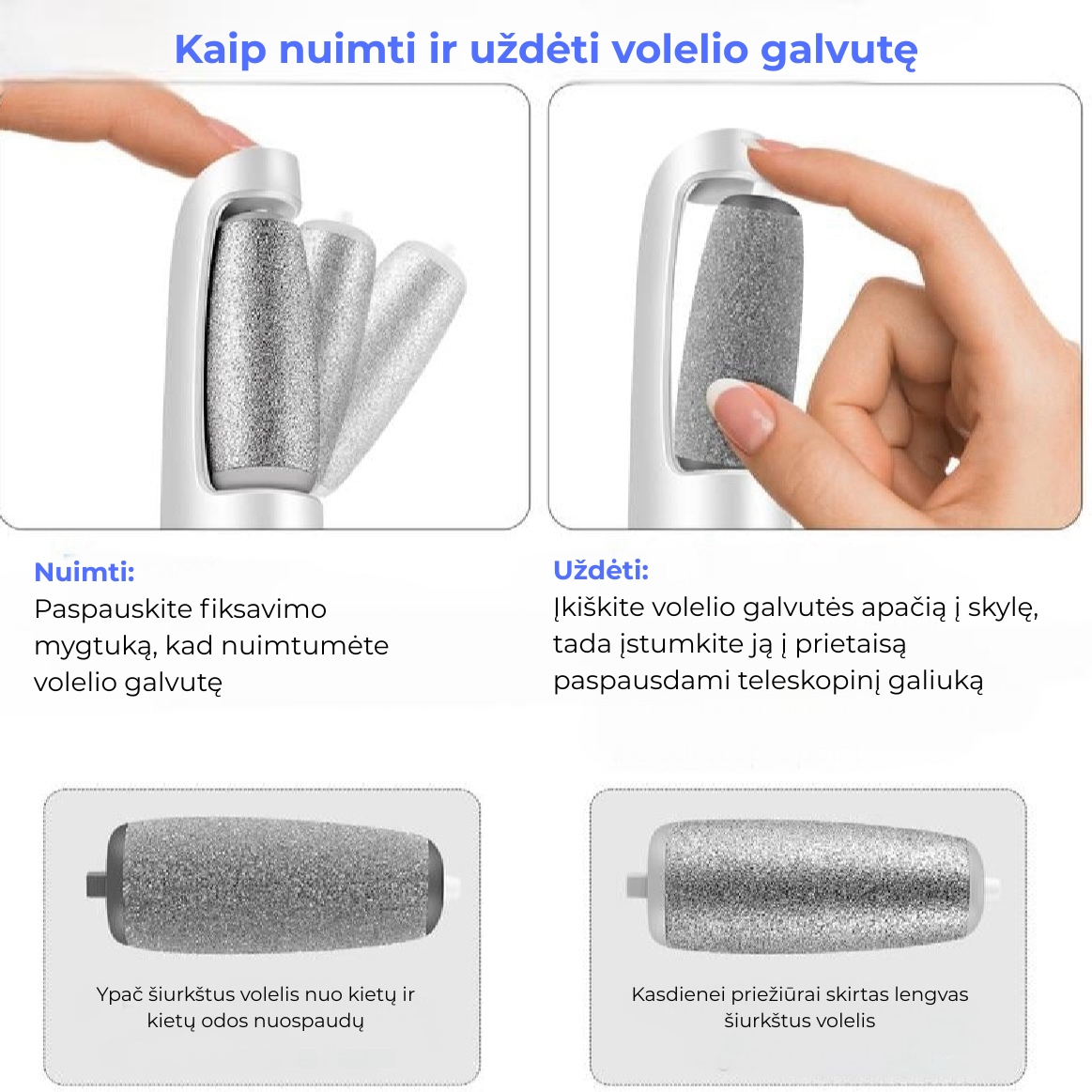 💕 Elektrinis pėdų nuospaudų šalinimo prietaisas