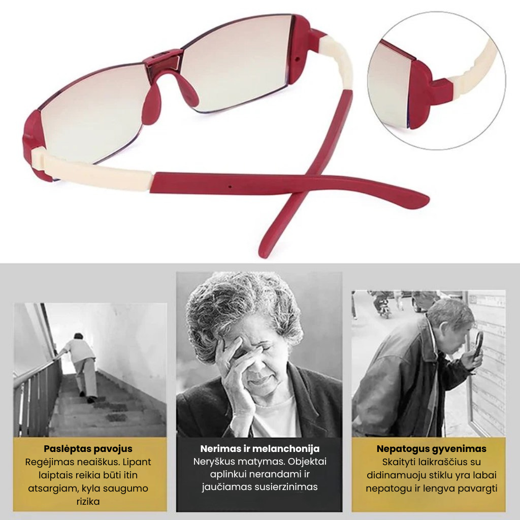 Akiniai nuo mėlynos šviesos ir nuovargio, tinkami tiek artimam, tiek tolimam matymui