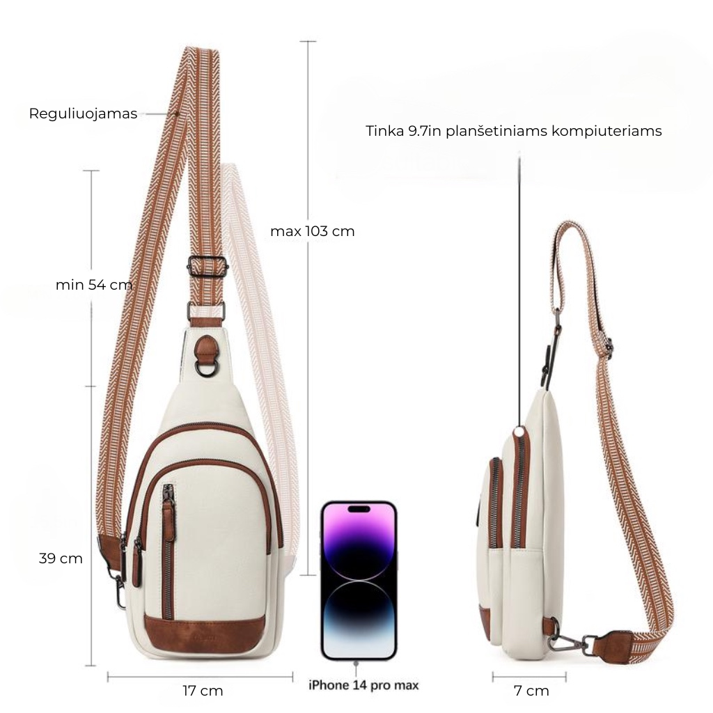 🎁 Moteriška odinė rankinė per petį