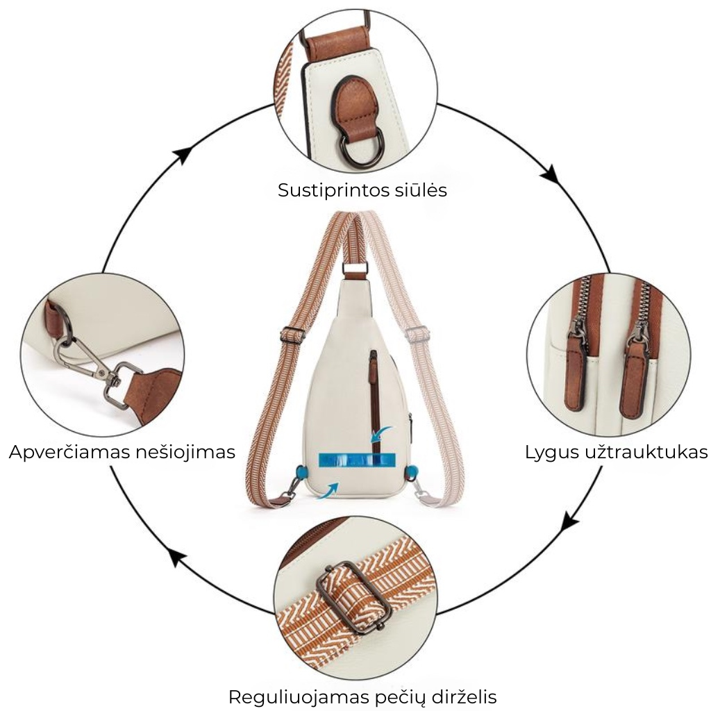 🎁 Moteriška odinė rankinė per petį