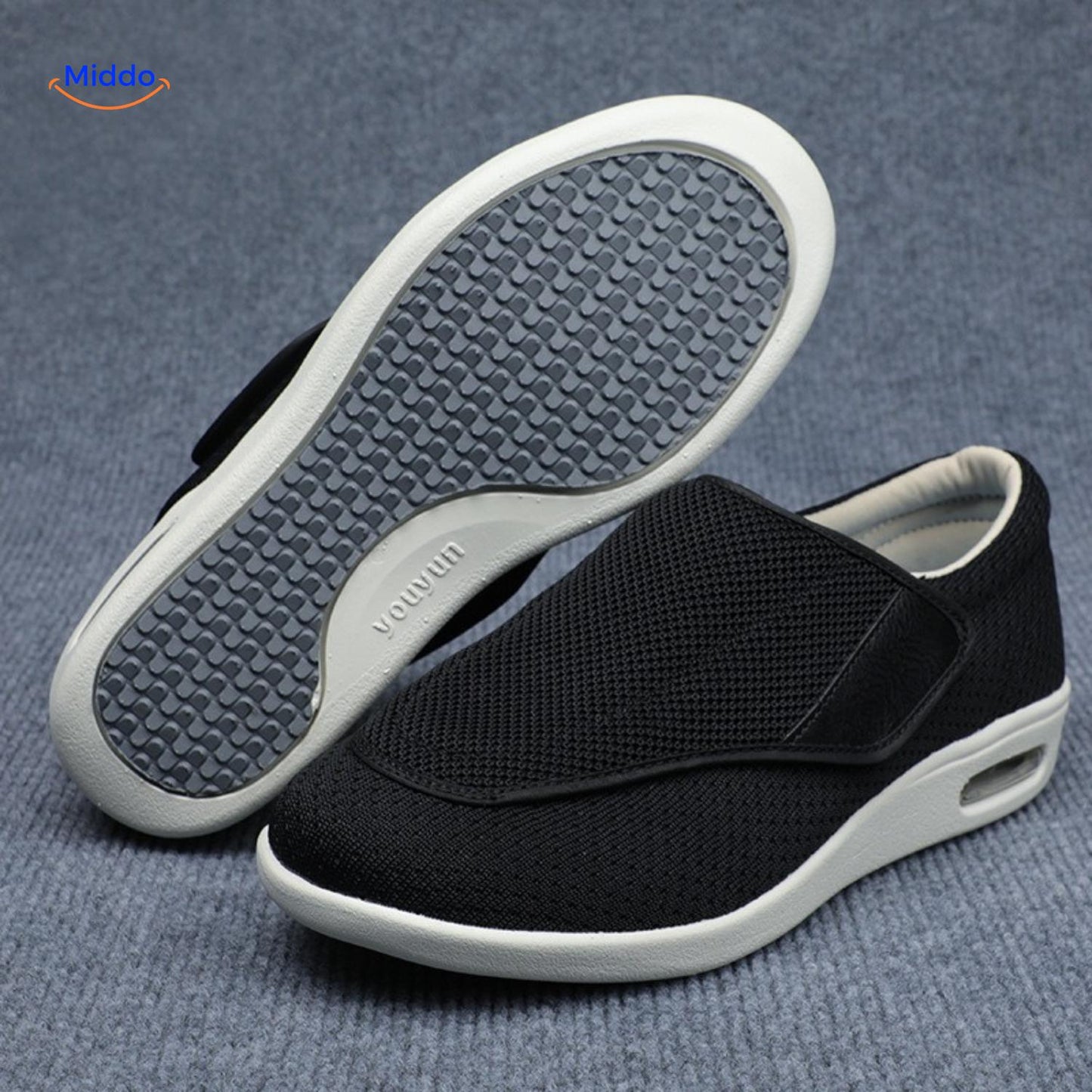 Trendstep schoenen zwart met klittenbandsluiting middo.nl