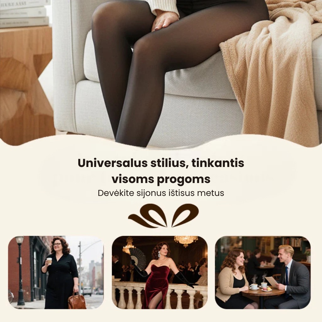 Figūrą formuojančios tamprės su dirbtiniu kailiuku ir vientisa siūle