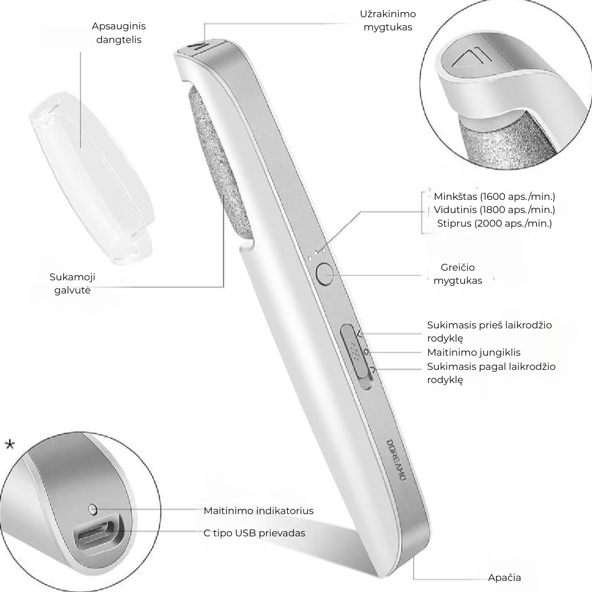 💕 Elektrinis pėdų nuospaudų šalinimo prietaisas