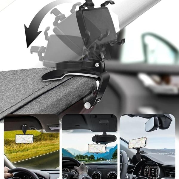 Pasukamas 360 laipsnių automobilio telefono laikiklis