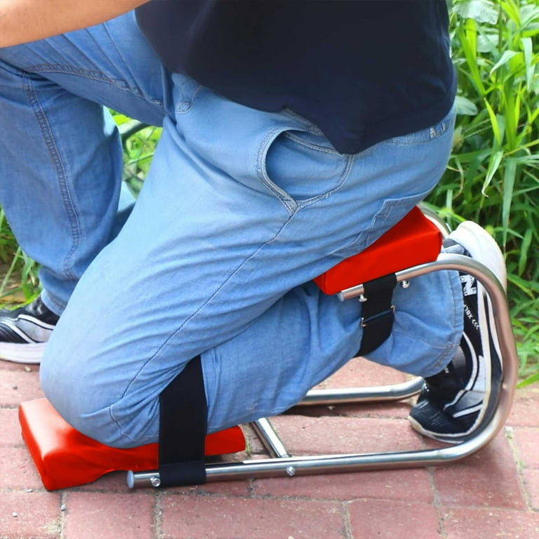 KneeComfort™ Nešiojamas sodo klūpiklis ir taburetė su reguliuojamu laikikliu