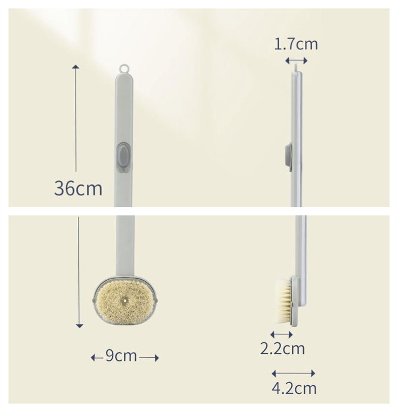 🧼 Family Essentials™ Ilgo kotelio vonios masažinis valymo šepetys