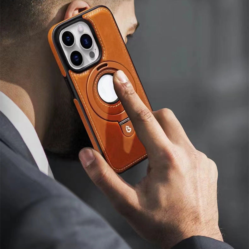 ✨✨✨Prabangus „iPhone“ dėklas su nematoma dirbtinės odos atrama