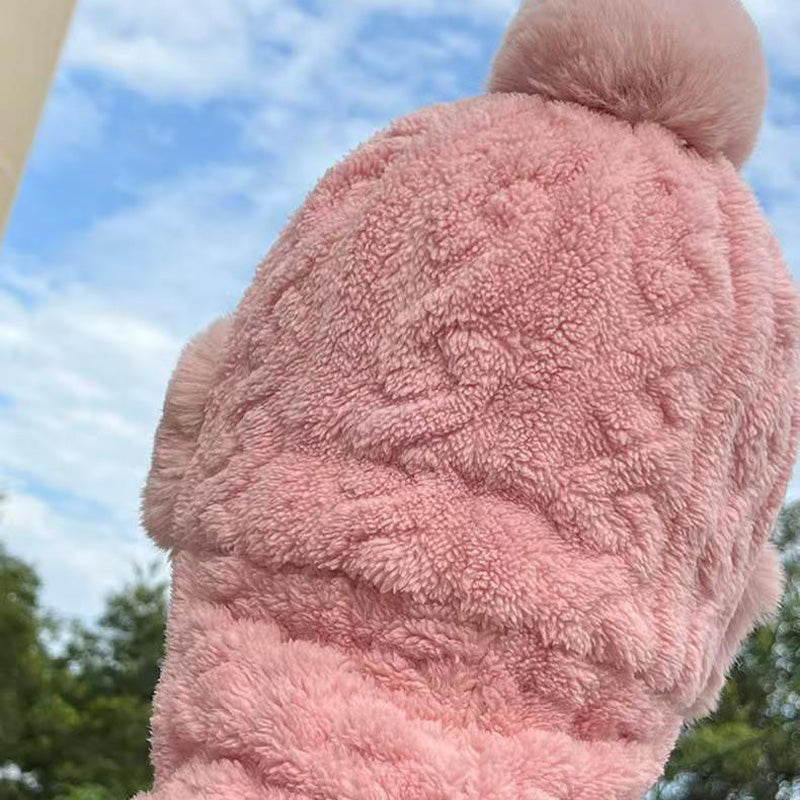 🔥Moteriška žieminė neperšlampama pliušinė kepurė su šaliku🎁