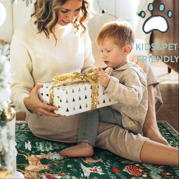 Purūs, neslystantys kalėdiniai kilimėliai namų dekorui